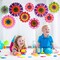 9 Pieces Spring Flower Hanging Paper Fans Decorations Flower Paper Fans Classroom Decorations Springtime Bloom Colorful Floral Ceiling Wall Garland for Spring Flower Themed Party Supplies Classroom Decor